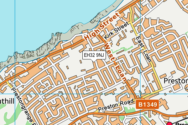 EH32 9NJ map - OS VectorMap District (Ordnance Survey)