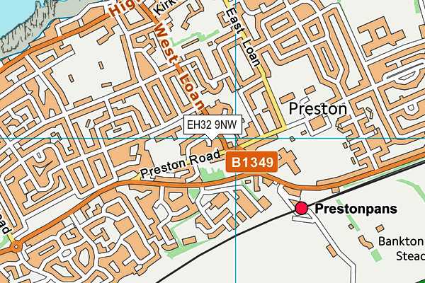 EH32 9NW map - OS VectorMap District (Ordnance Survey)