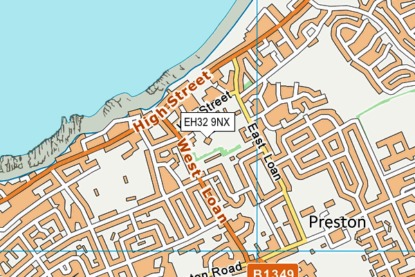 EH32 9NX map - OS VectorMap District (Ordnance Survey)