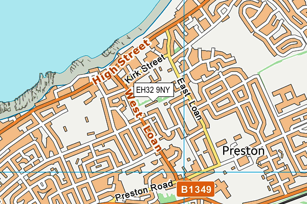 EH32 9NY map - OS VectorMap District (Ordnance Survey)