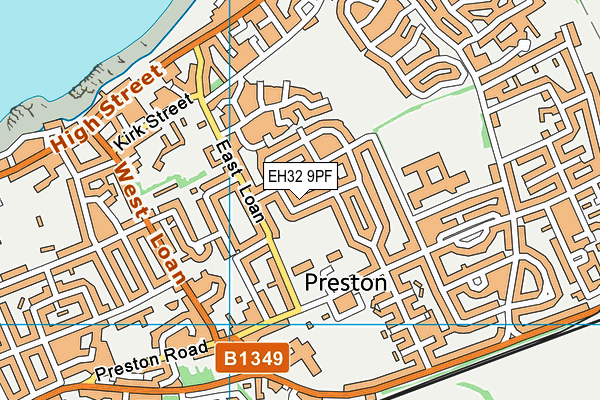 EH32 9PF map - OS VectorMap District (Ordnance Survey)