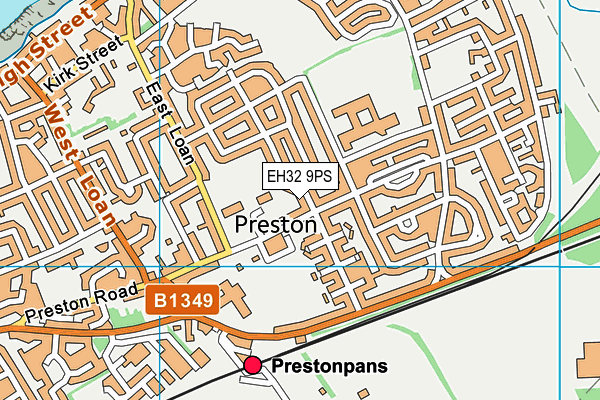 EH32 9PS map - OS VectorMap District (Ordnance Survey)