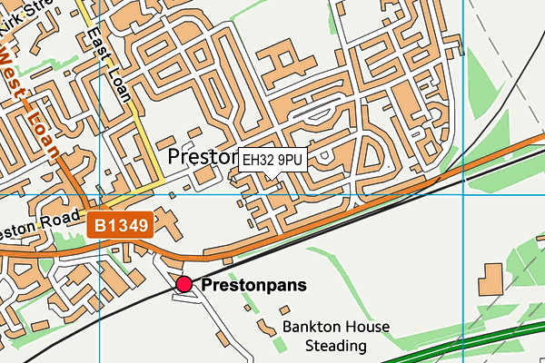 EH32 9PU map - OS VectorMap District (Ordnance Survey)