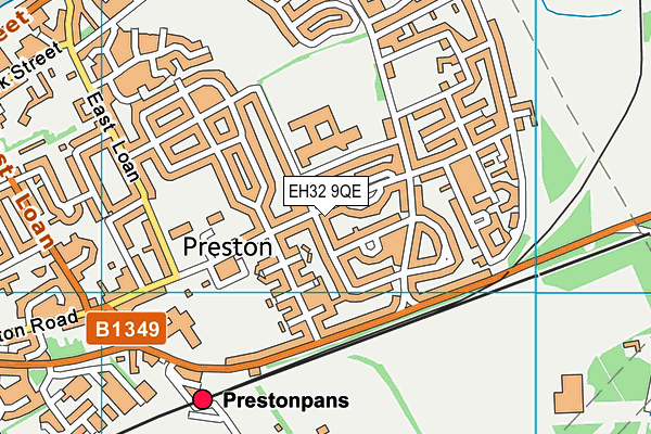 EH32 9QE map - OS VectorMap District (Ordnance Survey)