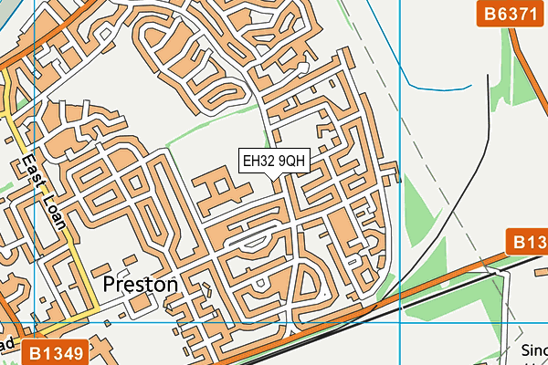 EH32 9QH map - OS VectorMap District (Ordnance Survey)