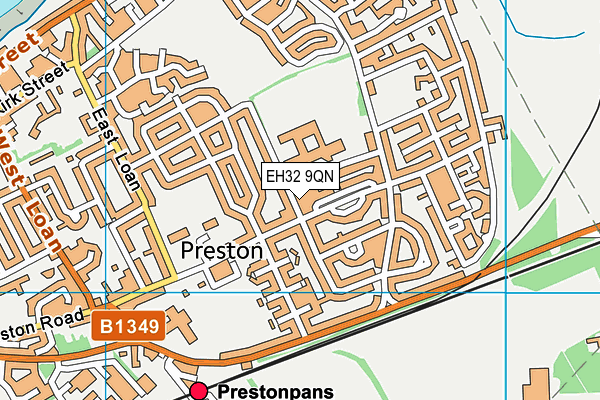 EH32 9QN map - OS VectorMap District (Ordnance Survey)