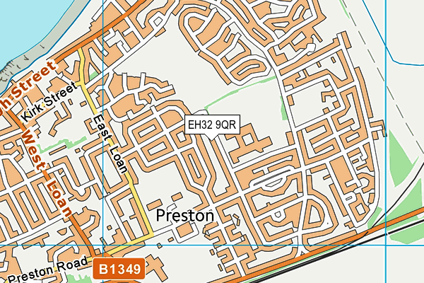 EH32 9QR map - OS VectorMap District (Ordnance Survey)