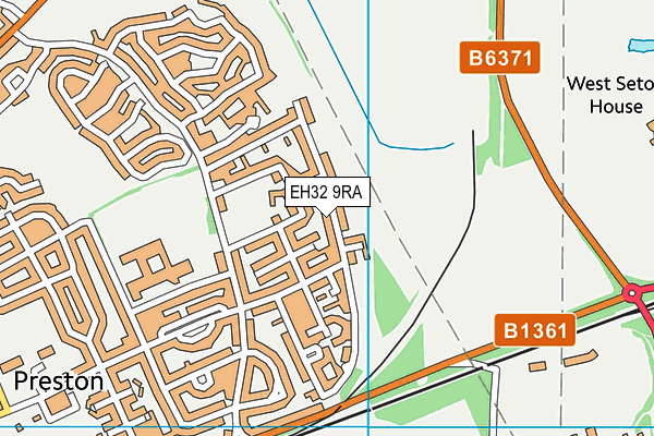 EH32 9RA map - OS VectorMap District (Ordnance Survey)