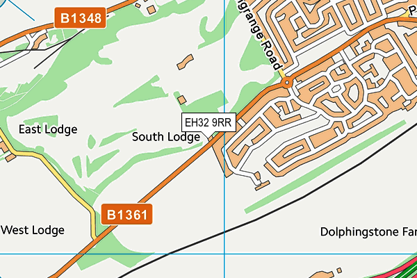 EH32 9RR map - OS VectorMap District (Ordnance Survey)