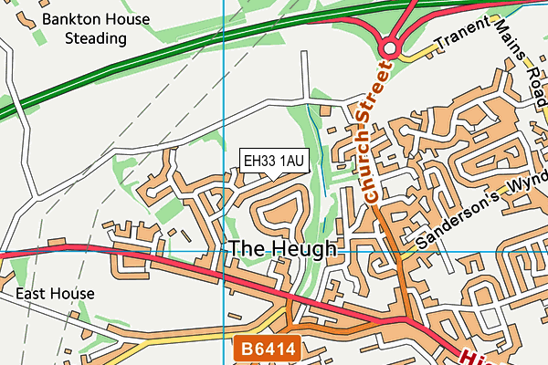 EH33 1AU map - OS VectorMap District (Ordnance Survey)