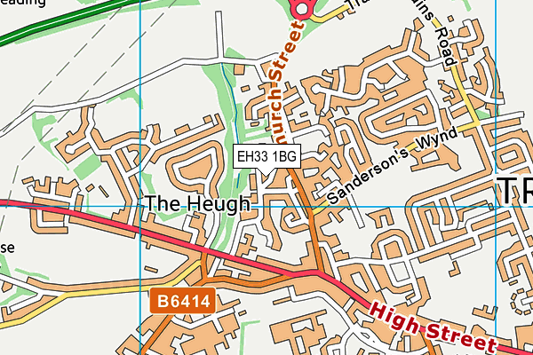 EH33 1BG map - OS VectorMap District (Ordnance Survey)