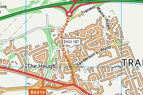 EH33 1BT map - OS VectorMap District (Ordnance Survey)