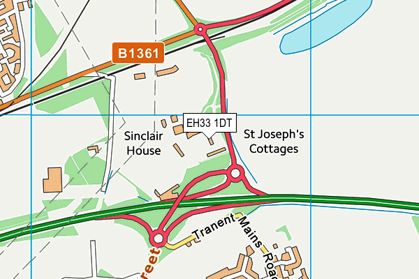 EH33 1DT map - OS VectorMap District (Ordnance Survey)
