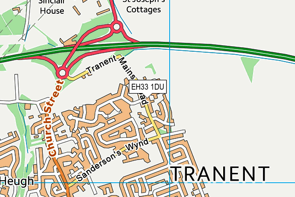 EH33 1DU map - OS VectorMap District (Ordnance Survey)