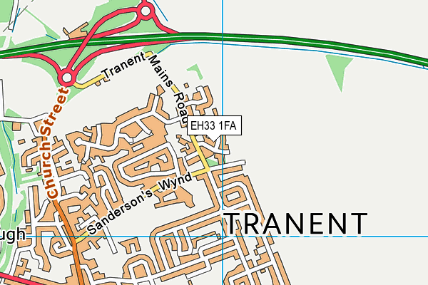 EH33 1FA map - OS VectorMap District (Ordnance Survey)