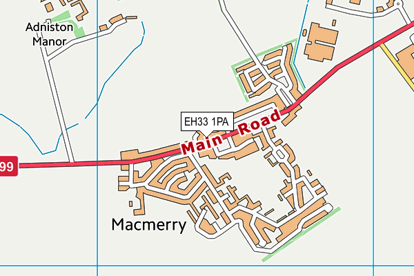 EH33 1PA map - OS VectorMap District (Ordnance Survey)