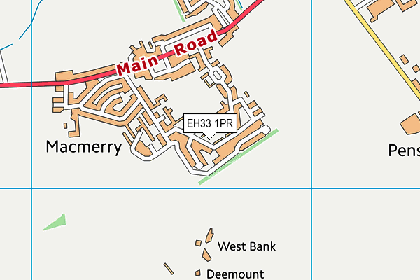 EH33 1PR map - OS VectorMap District (Ordnance Survey)