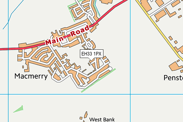 EH33 1PX map - OS VectorMap District (Ordnance Survey)