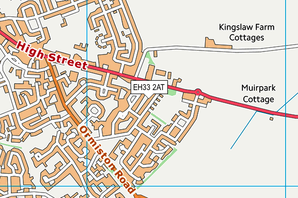 EH33 2AT map - OS VectorMap District (Ordnance Survey)