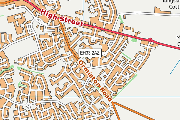 EH33 2AZ map - OS VectorMap District (Ordnance Survey)