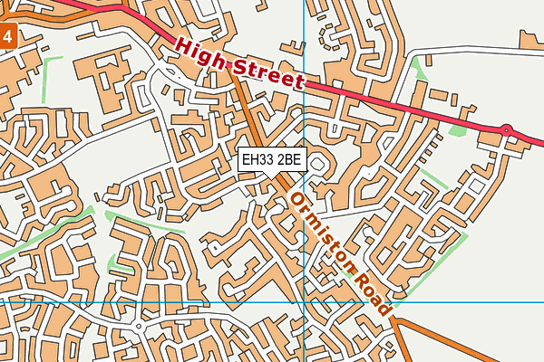 EH33 2BE map - OS VectorMap District (Ordnance Survey)