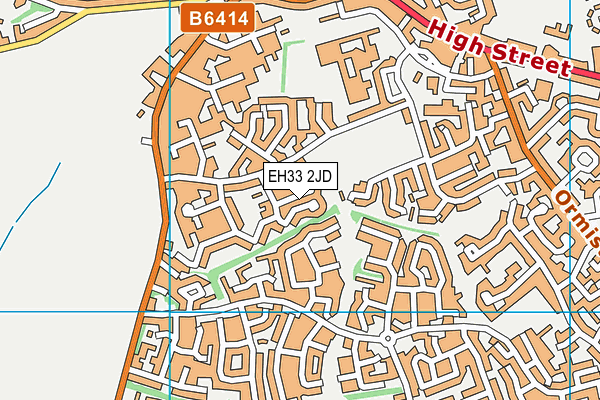 EH33 2JD map - OS VectorMap District (Ordnance Survey)