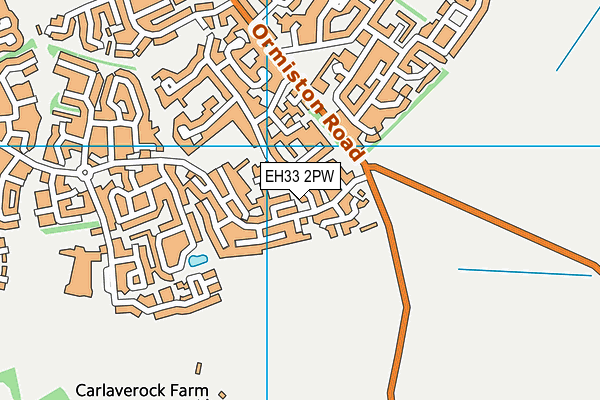 EH33 2PW map - OS VectorMap District (Ordnance Survey)