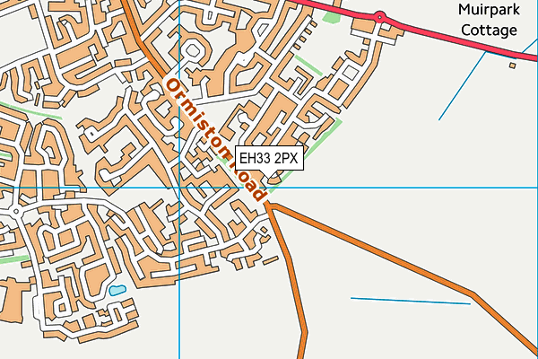 EH33 2PX map - OS VectorMap District (Ordnance Survey)