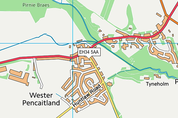 EH34 5AA map - OS VectorMap District (Ordnance Survey)