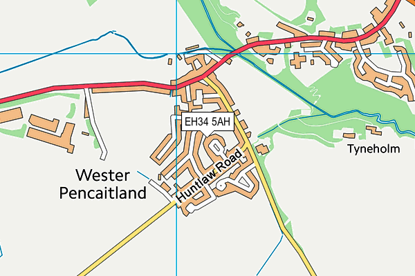 EH34 5AH map - OS VectorMap District (Ordnance Survey)