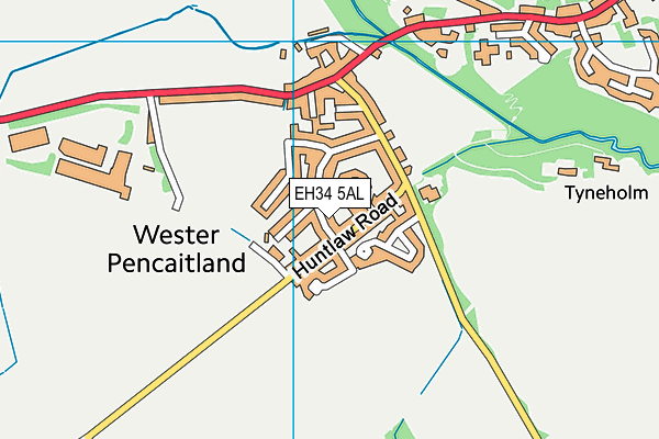 EH34 5AL map - OS VectorMap District (Ordnance Survey)