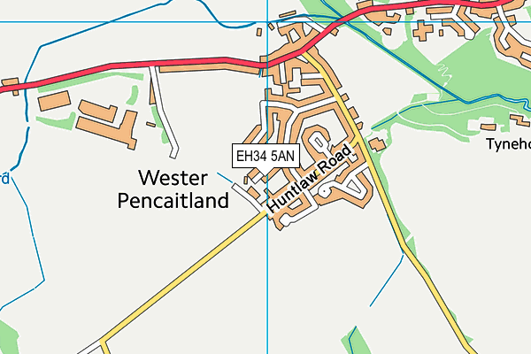 EH34 5AN map - OS VectorMap District (Ordnance Survey)