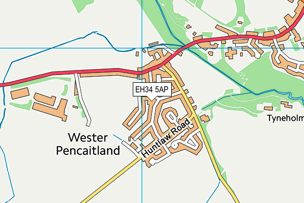 EH34 5AP map - OS VectorMap District (Ordnance Survey)