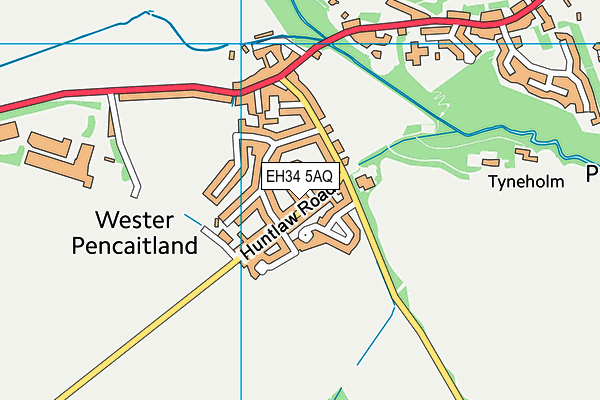 EH34 5AQ map - OS VectorMap District (Ordnance Survey)