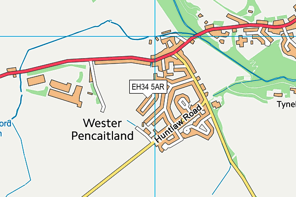 EH34 5AR map - OS VectorMap District (Ordnance Survey)