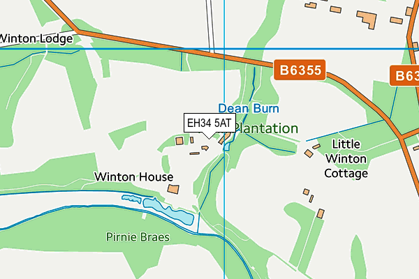 EH34 5AT map - OS VectorMap District (Ordnance Survey)