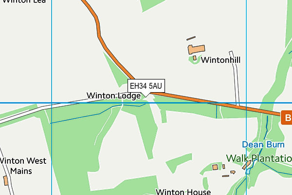 EH34 5AU map - OS VectorMap District (Ordnance Survey)