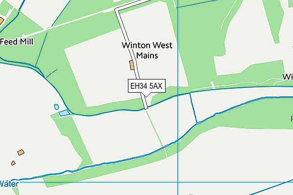 EH34 5AX map - OS VectorMap District (Ordnance Survey)