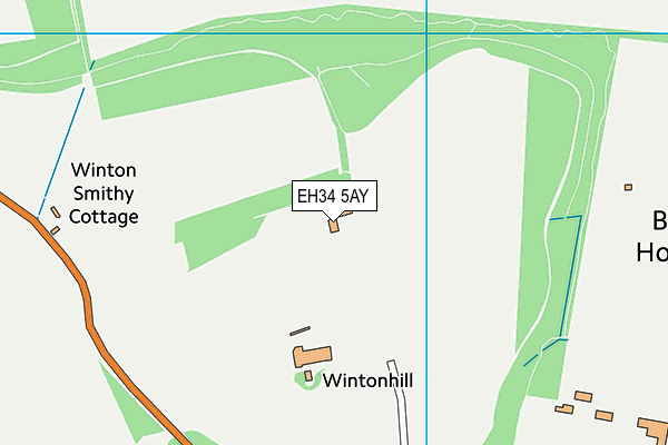 EH34 5AY map - OS VectorMap District (Ordnance Survey)