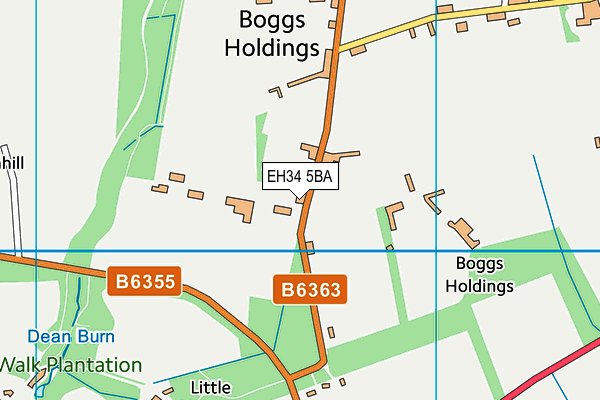 EH34 5BA map - OS VectorMap District (Ordnance Survey)