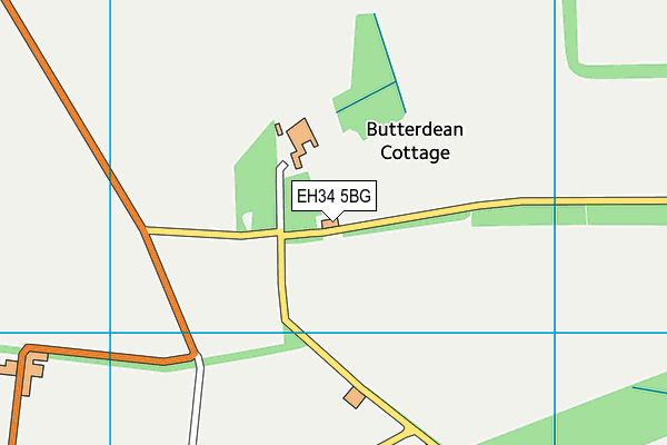 EH34 5BG map - OS VectorMap District (Ordnance Survey)