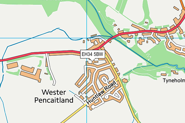 EH34 5BW map - OS VectorMap District (Ordnance Survey)