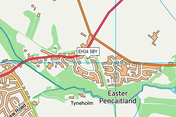 EH34 5BY map - OS VectorMap District (Ordnance Survey)