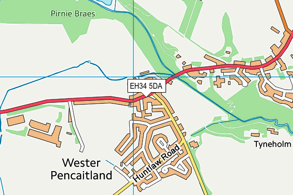 EH34 5DA map - OS VectorMap District (Ordnance Survey)