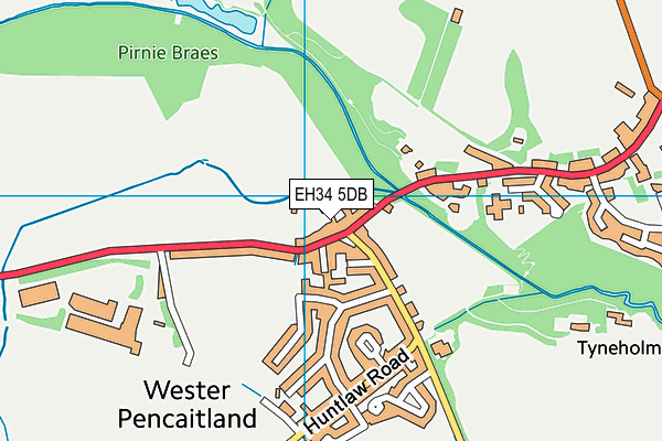 EH34 5DB map - OS VectorMap District (Ordnance Survey)