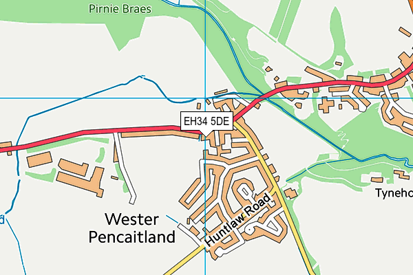 EH34 5DE map - OS VectorMap District (Ordnance Survey)