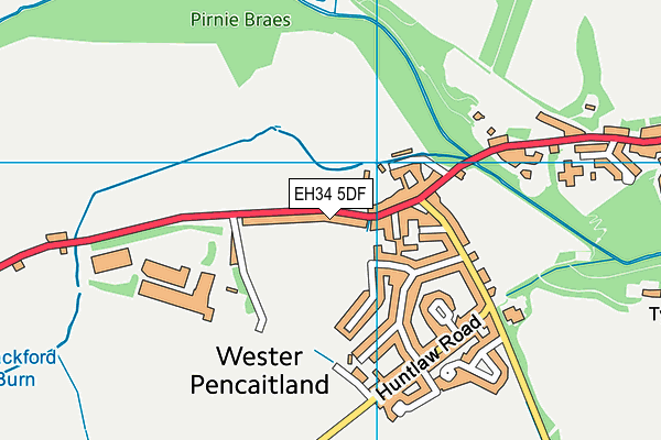 EH34 5DF map - OS VectorMap District (Ordnance Survey)