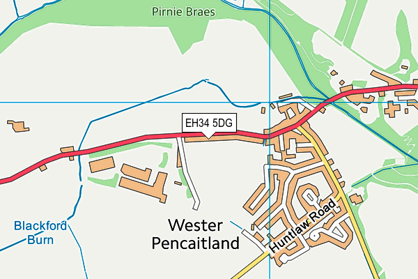 EH34 5DG map - OS VectorMap District (Ordnance Survey)