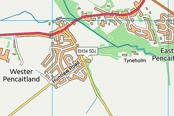 EH34 5DJ map - OS VectorMap District (Ordnance Survey)