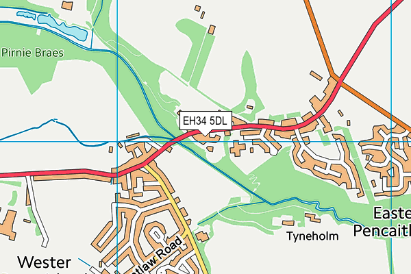 EH34 5DL map - OS VectorMap District (Ordnance Survey)